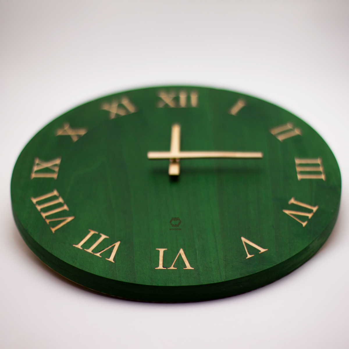 Grön Skogsstund wooden wall Clock